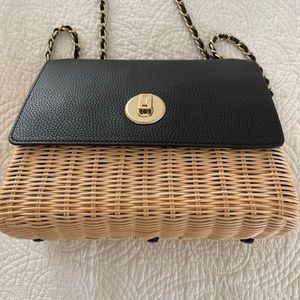 Ted Baker LONDON Black Leather basket weave crossbody handbag